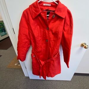 Vintage Women's Red Trench Coat - Classic Lightweight Jacket
